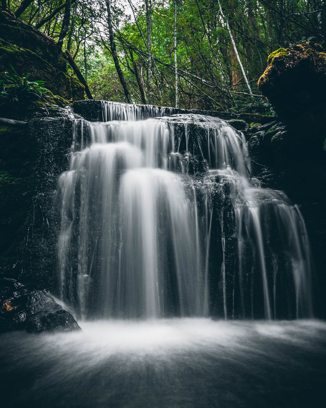 long exposure shot of a cascade